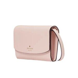 Kate Spade Dana Flap Crossbody Bag Pink Rose Smoke Saffiano KE623 NWT $249 MSRP